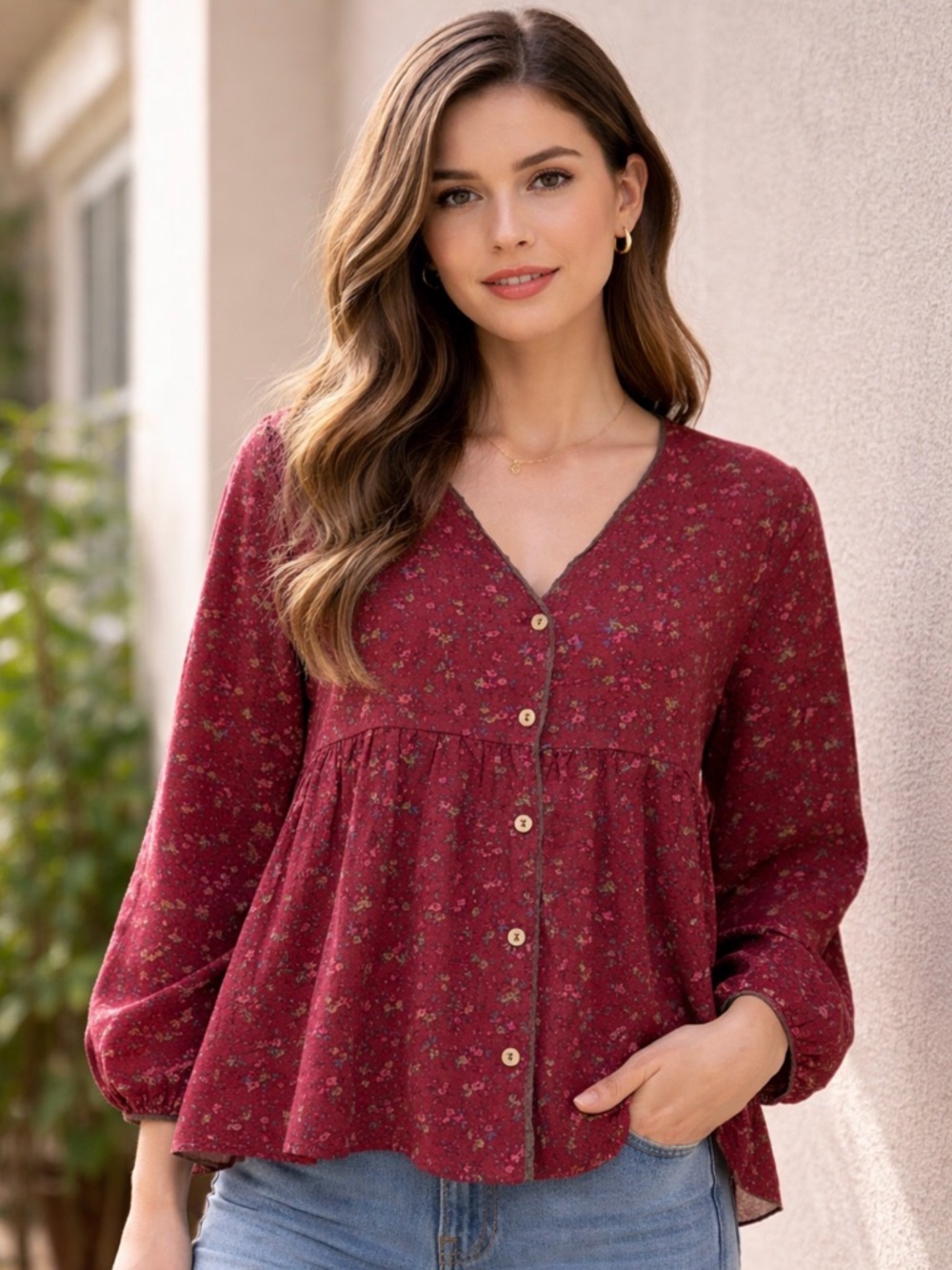 Boho Floral Layered Top/Cardigan – One Size
